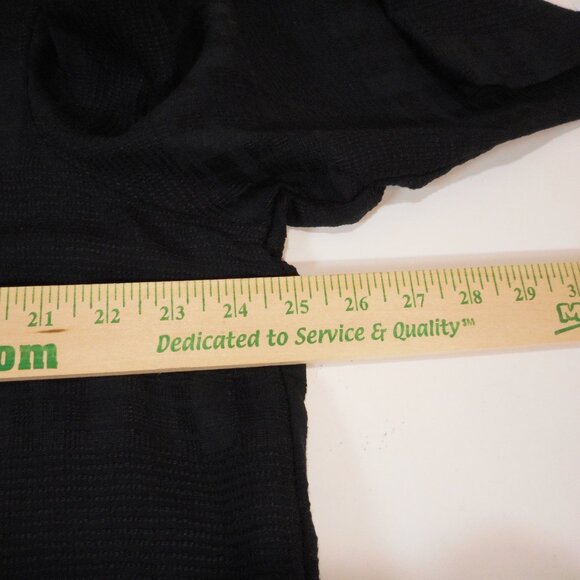 Liz Claiborne Women's Size 1X Fiji Tunic Top Black Textured 3/4 Sleeve NWT Vtg - Picture 6 of 11